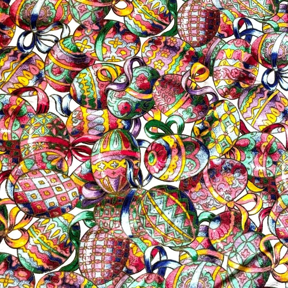Vintage Easter Egg Printed Cotton Tablecloth 65